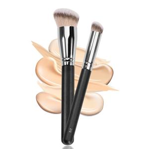 Under Eye Concealer Brush & Foundation Brush for Liquid Makeup, 2PCS Dense Synthetic Angled Kabuki Blending Makeup Brush, for Liquid, Cream and Setting Powder (2 Count (Pack of 1))