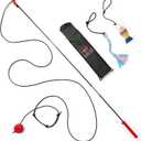 Pet Wrangler 1.0 - Customizable Cast & Chase Flirt Pole for Dogs - Interactive Exercise Toy with 51" Pole, 12ft Cord, 34ft Play Area, 3 Soft Lures for Training & Enrichment