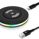 15W for Samsung Wireless Charger Fast Charging for Samsung Galaxy S25 Ultra S25+ S25 S24 FE S23 Ultra S22+ S21 S20 FE S10 S9, Wireless Charger Pad Phone Charging Station for Google Pixel 9a 8a 7 Pro (Black)