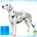 Mora Pets Dog Cooling Vest with Ice Pack Evaporation Cool Harness Adjustable Summer Shirt Pet Jacket for Hot Weather Fit Large Medium Small Dogs Grey XL
