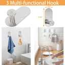 TocTen 5 Pieces Wall Mounted or Self Adhesive Towel Bar Set, Stainless Steel Bathroom Hardware Set Include 16 Towel Rack, Toilet Paper Holder, 3 Towel Hook, Sticky Bathroom Accessory Kit (Silver) (16 Inch with Holes, Brushed Nickel)