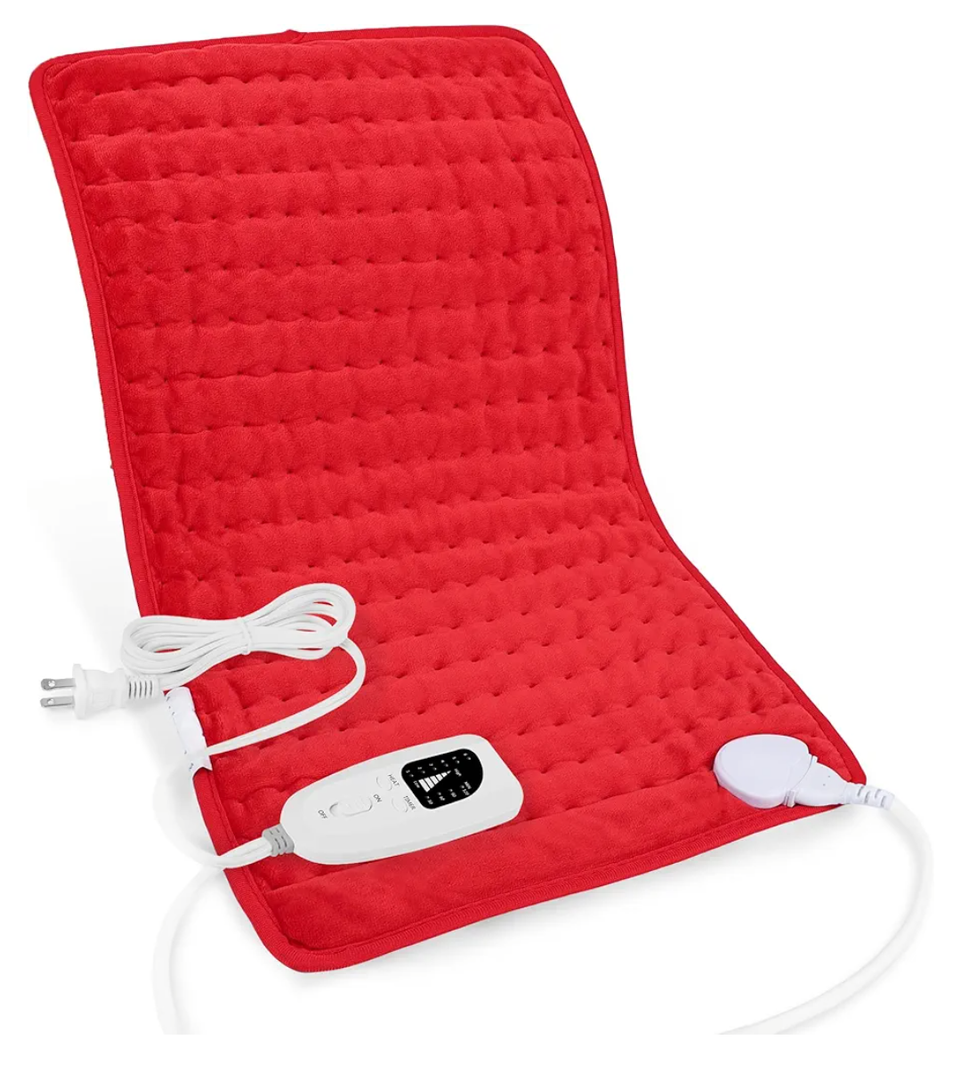Deepsoon Heating Pad, Electric Heating Pads for Back, Neck, Abdomen, Moist Heating Pad for Shoulder, Knee, Arms, Legs, Dry/Moist Heat & Auto Shut Off, Christmas Gifts for Men and Women, Red ,24x12 Inch
