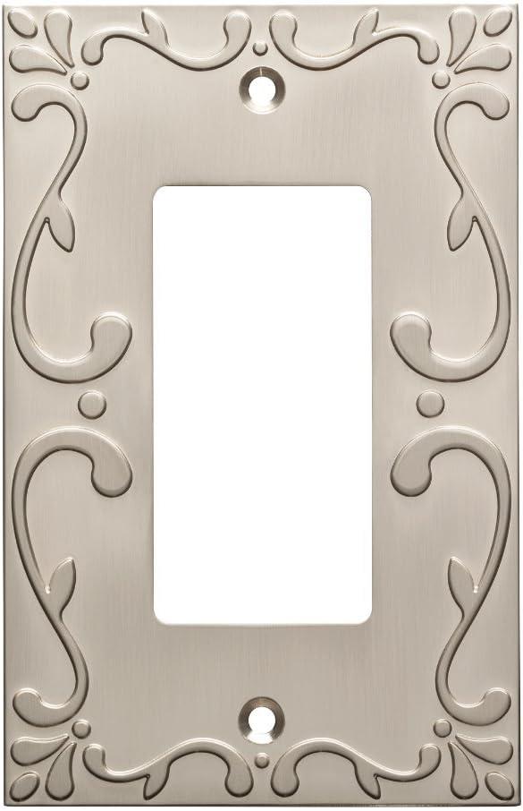 Franklin Brass Classic Lace (1-Pack) Decorative Light Switch Cover Brushed Nickel 1-Gang Decorator/Rocker Wall Plate Electrical Outlet Guard W35072-SN-C