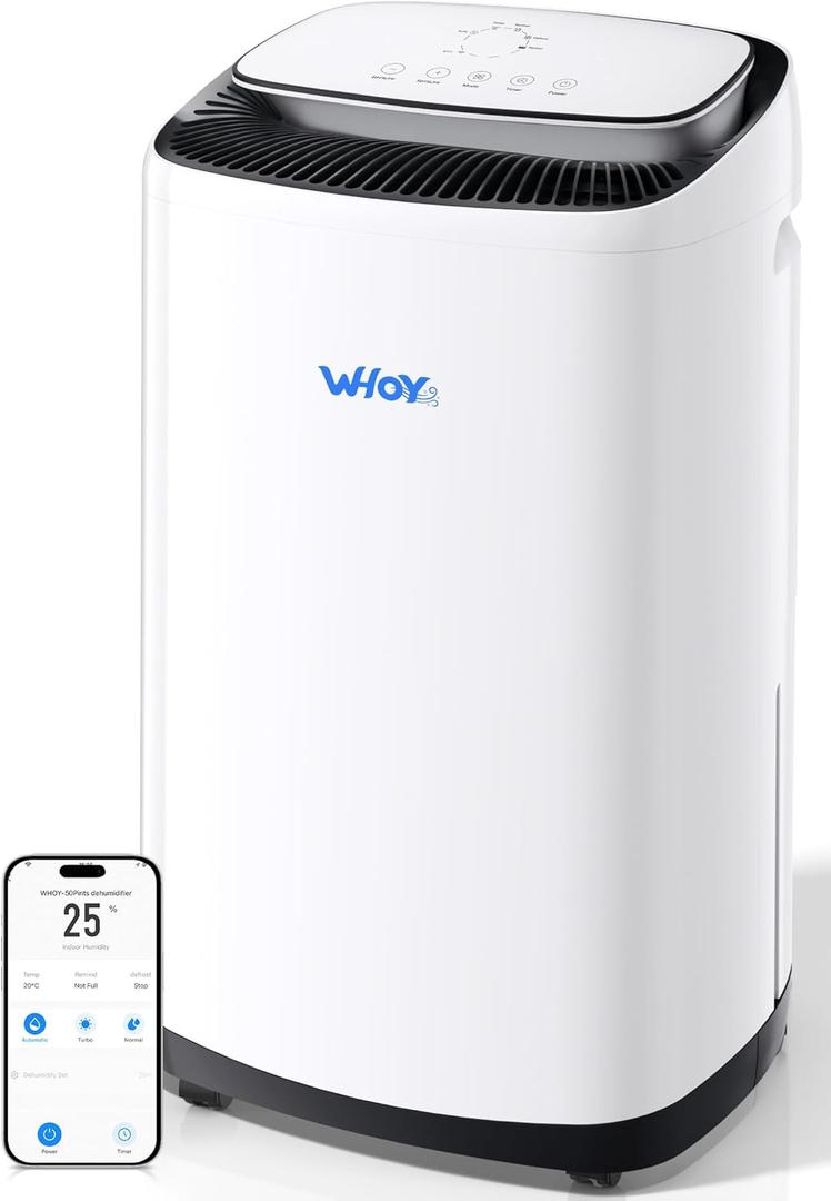 5000 Sq.Ft Dehumidifier For Basements 100 Pints, With 2.15 Gallons Water Tank, Darin hose and App Control, Smart Compressor Quiet operation,Ideal for Basement,Bedroom,Living room,Bathrooms