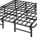 ZIYOO Heavy Duty King Size Folding Bed Frame, 12 Inch High with Sturdy Steel Slats, Metal Platform, No Box Spring Needed, Easy Assembly, Noise-Free, Black