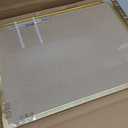Linen Bulletin Board 24 x18 Inches, White Pin Board Vision Board, Gold Aluminum Framed Fabric Cork Board for Home Office Wall Decor, 10 Push Pins