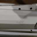 YITAHOME Executive Desk with Hutch and Drawers, Farmhouse Computer Desk with Power Outlet & LED Lights, Home Office Desks with Storage Shelves, Storage Cabinet with Glass Door, White & Black