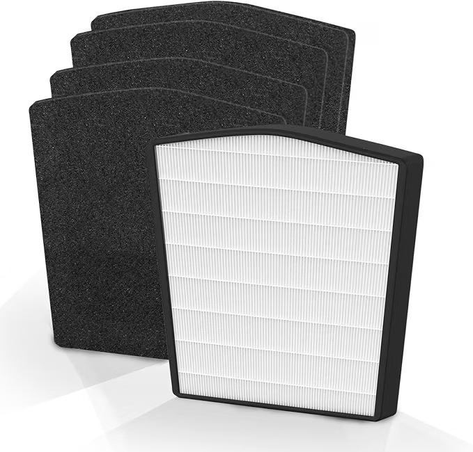 Replacement Filter LP-HF550P Compatible with Live-Pure Bali Series LP550TH LP550THP Air Cleaner Purifier Filtration, 1 Pack HEPA Filter + 4 Pack Carbon Filter.. Missing part