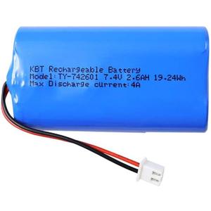 KBT 7.4V 2600mAh Li-ion Rechargeable Battery Pack, JST-XH2.54/2P Plug Lithium-ion Batteries for Electronics Products, Toys, Lighting, Bluetooth Equipment Fit for RC Helicopter Car Truck & RC Boats