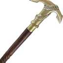 Humaira Nautical Walking Stick Wood & Metal Mens Walking Canes Spindle Shaft Wooden with Brass Anchor Handle Brown