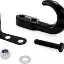TOPZEA 2 Pack Universal Recovery Tow Hooks 10000 Lbs, Bolt-On Black Forged Steel Tow Hooks with Clip Compatible with Most Pickup Truck, SUV, Van, Towing Accessories