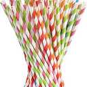 Paper Straws 75 Pack Multi-color