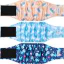 5 Pack Dog Diapers Male, High Absorbing Dog Wraps, Belly Bands for Male Dogs with Incontinence or Frequent Urination, Washable Doggie Diapers Animal M