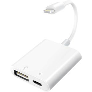 Lightning to USB Camera Adapter with Charging Port for iPhone Portable USB 3.0 Female OTG Cable for iPad to Connect Card Reader USB Flash Drive U Disk Microphone Keyboard Mouse Hubs Midi