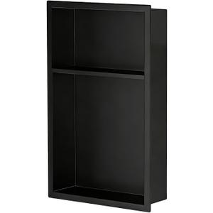 Niche for Shower Wall 24" x 12",Recessed Shower Niche, Matte Black Stainless Steel with 1 Built-in Shelf, 8-Year Fade & Scratch Resistant, No Tile Needed Bathroom Storage