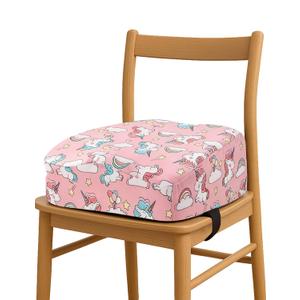 Babelio Ergo-Designed Booster Seat for Kitchen Chair, Promote Proper Upright Posture, Toddler Booster Seat for Dining Table, Removable & Washable Cover, Suitable for 18 Months to 5 Years, Pink Unicorn (Classic)