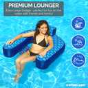 SWIMLINE SOLSTICE Extra-Large Fabric Covered U-Seat Pool Float U-Seat Lounger Raft For Adults & Kids I Comfortable Sling Seat, Back Rest, Cup Holder, & Quick-Dry Cover For Adult Or Kid Floating