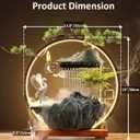 Tabletop Water Fountains Indoor Waterfall Fountain with Mist LED Light Feng Shui Wealth Desk Fountain with Backflow Incense Holder Zen Decor for Meditation (Crane)