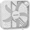 Pelonis Box Fan 20 Inch  Adjustable 3 Speeds For the Perfect Noise Level for Sleeping  5 Blade Technology Provides Powerful Airflow to Beat the Heat  Sleek Design, Lightweight, Durable, White