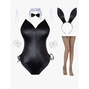 AiMiNa Womens Bunny Costume Girl Suit Senpai Cosplay Anime Role Costume One Piece Bodysuit Removable Padded with Stockings Set (S)