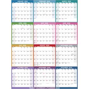 Yearly Wall Calendar 2026 - Large Yearly Calendar 2026 Vetical, Jan 2026 - Dec 2026, 33.7" x 45.1" (Open), 2026 Calendar, Large Wall Calendar 2026, Full Year Paper Calendar with Notes, Thicker Paper, Multi2