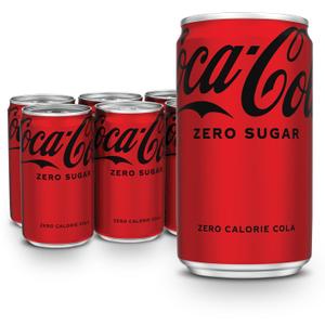 Coke Zero Sugar Mini-Can 7.5 fl oz, 6 Pack 