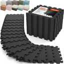 AIRHOP 18 PCS Gym Floor Mat, EVA Foam Puzzle Gym Mat, High-Density Interlocking Foam Floor Tiles for Home Gym, Play Workout Garage Kitchen Flooring 12.6"x12.6"x0.4"