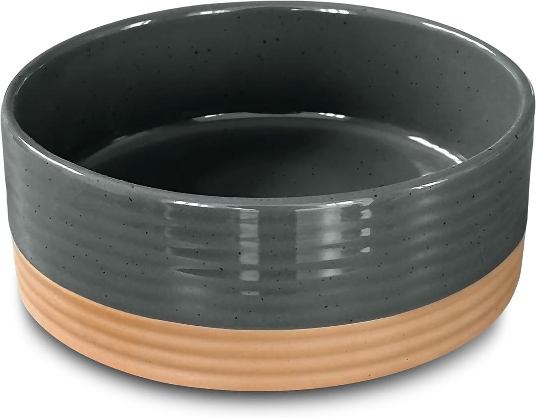 Mora Ceramic Pet Bowl - Large Food/Water Dish for Large Dogs, Cats, Great Dane, Mastiff - 50oz or 8 Cups - Basic Bowls - Charcoal Mora Ceramic Pet Bowl - Large Food/Water Dish for Large Dogs, Cats, Great Dane, Mastiff - 50oz or 8 Cups - Basic Bowls - Charcoal