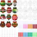 Engrowtic 36 Sets Christmas Sand Art Set Crafts for Kids Colorful Balls Sand Pictures with 24 Colored Sands DIY Xmas Balls Craft Paintings with Brushes for Toy Activities Gift Art Party Supplies