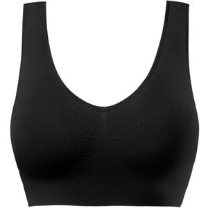 BESTENA Sports Bras for Women, Seamless Comfortable Yoga Bra with Removable Pads (4X-Large, Black)