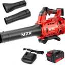 MZK 20V Brushless Cordless Leaf Blower, 600CFM Electric Cordless Leaf Blower with 4.0Ah Batteries and Charger, Electric Leaf Blowers for Lawn, Yard, and Garage, Red