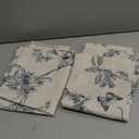 jinchan Floral Kitchen Curtains for Windows 36 Inch Farmhouse Country Linen Tier Curtains Botanic Small Window Drapes for Living Room Bathroom Laundry RV Rod Pocket Rustic 2 Panels Blue on Beige