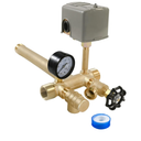 1"x 11"Well Pressure Tank Tee Kit for Water Well Pressure Tank with 30-50Psi Pressure Switch, Brass Pressure Tank Installation Kit for Well Tank with Diameters Up to 16", No Ball Value