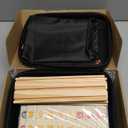 Rummy Cube Game with Case and 4 Wooden Racks/Trays, 106 Rummy Tiles Game Sets Classic Travel Board Game Sets with 4 Tiles Holders for Family