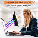 360 Privacy Screen for Laptop 16 Inch 16:10, 4 Way Computer Monitor Privacy Shield, Anti Glare Blue Light Filter Compatible with Lenovo Hp Dell Acer Asus Thinkpad Envy Xps
