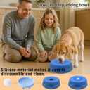 Slow Feeder Dog Bowl with Rolling Ball, Interactive Lick Bowl, Non-Slip, Spatula & Cleaning Brush Set, Anxiety Relief Toy (Blue)