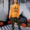 MyFav Big Girls Cute Cartoon Pajama Set Casual Comfy Loungewear Children Sleepwear (14 Years, Orange)