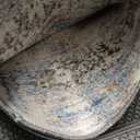 Chenille Machine Washable Area Rugs with Non Slip Backing, Ideal for Hallway, Living Room, Bedroom, Kitchen and Laundry Room, Vintage and Low Pile Rug (Beige-Blue, 6'x9')