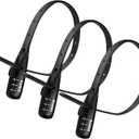 Zip Tie Lock Adjustable Cable Lock for Kids Bike, Helmet, Fridge, Scooter, Cabinets, Drawers, Suitable for Adult, Child. 3 Pack (Black)