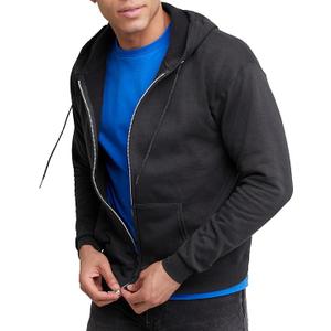 Hanes Men's Zip-up Hoodie, Ecosmart Fleece Full-zip Hoodie for Men, Hooded Sweatshirt, M, Black