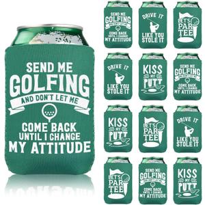 For Golf Party Decorations,Beer Can Cooler Funny Koozies For Bachelorette Party Gifts Neoprene Insulator Drink Glasses (12)