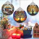 Stained Glass Ornaments, 2025 Christmas Ornament, Christmas Tree Ornament, Heirloom Keepsake, Gift Exchange, Gift Idea - Tree of Life