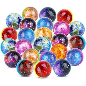 Hxezoc 24 Pcs Galaxy Bouncy Balls for Kids, 32mm 6 Styles Space Rubber Bounce Balls Bulk for Party Favors, Goodie Bag Fillers, Easter Gift Bag Stuffers, Basket Stuffers, Classroom Prizes