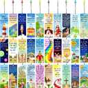30 Pieces Christian Bookmarks for Kids Bible Verse Bookmarks with Cross Pendants Scripture Inspirational Quotes School Gifts Church Supplies for Kids Teens Adult Teachers