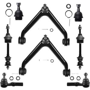 Front Upper Control Arm + Ball Joint Fit for Dodge Ram 1500 2WD 2002 2003 2004 K7424 + 2 Sway Bar + 2 Tie Rod End - 8 Set Suspension Kit