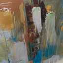 XLSJERST Large Framed Wall Art - Paintings Wall Decor Abstract Canvas Wall Art Artwork for Bedroom Huge Wall Pictures for Living Room Bedroom 24x48 Inches (Orange and cyan)