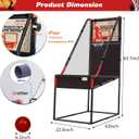 63.7" New Arcade Basketball Game Indoor for Toddlers & Kid 5-7, 8-12 - Basketball Hoop for Kids 3-12 with Wooden Board - Kids Basketball Hoop, Fun Basketball Toys & Gifts for Boys