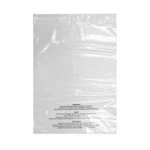200 Count 12x15 Inch Self Seal Clear Poly Bags with Suffocation Warning for Packaging Clothing, T Shirts, Decorative Wrappers and More with Permanent Adhesive (1.5mil)