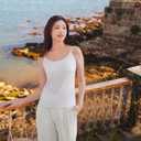 Camisole Tops for Women Built in Bra Soft Modal (White, S)