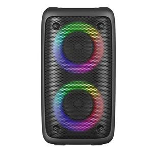 IQ Sound IQ-1944BT 2 x 3-inch Portable Bluetooth Speaker, TWS, LED Lights, 10W Output Power, Multi Connectivity, Karaoke, FM Radio, Rechargeable Batteries -Perfect for Home Entertainment, Seminars